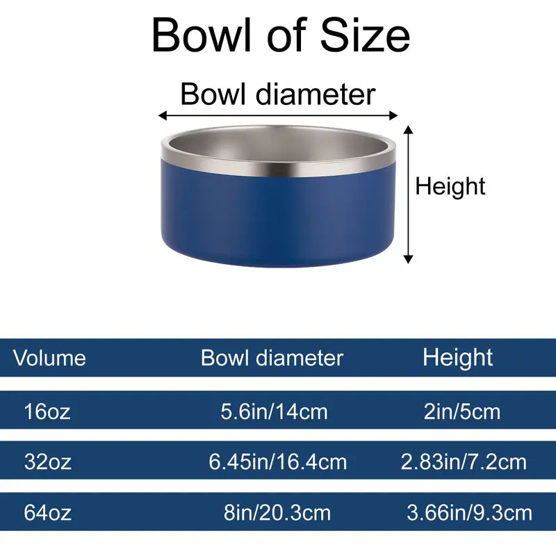 Personalized Dog Cat Bowls With Name Stainless Steel Pet Bowl For Small Medium Large Dogs Food And Water Custom Names Feeding Bowl 16oz-64oz Blue