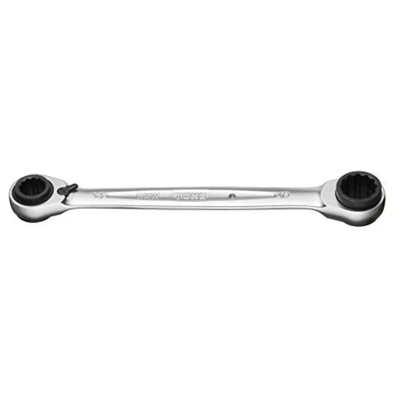 TONE 4-Way Adjustable Ring Wrench RMW1419 (14x17x18x19mm) - Heavy-Duty Metal Construction with Ergonomic Grip